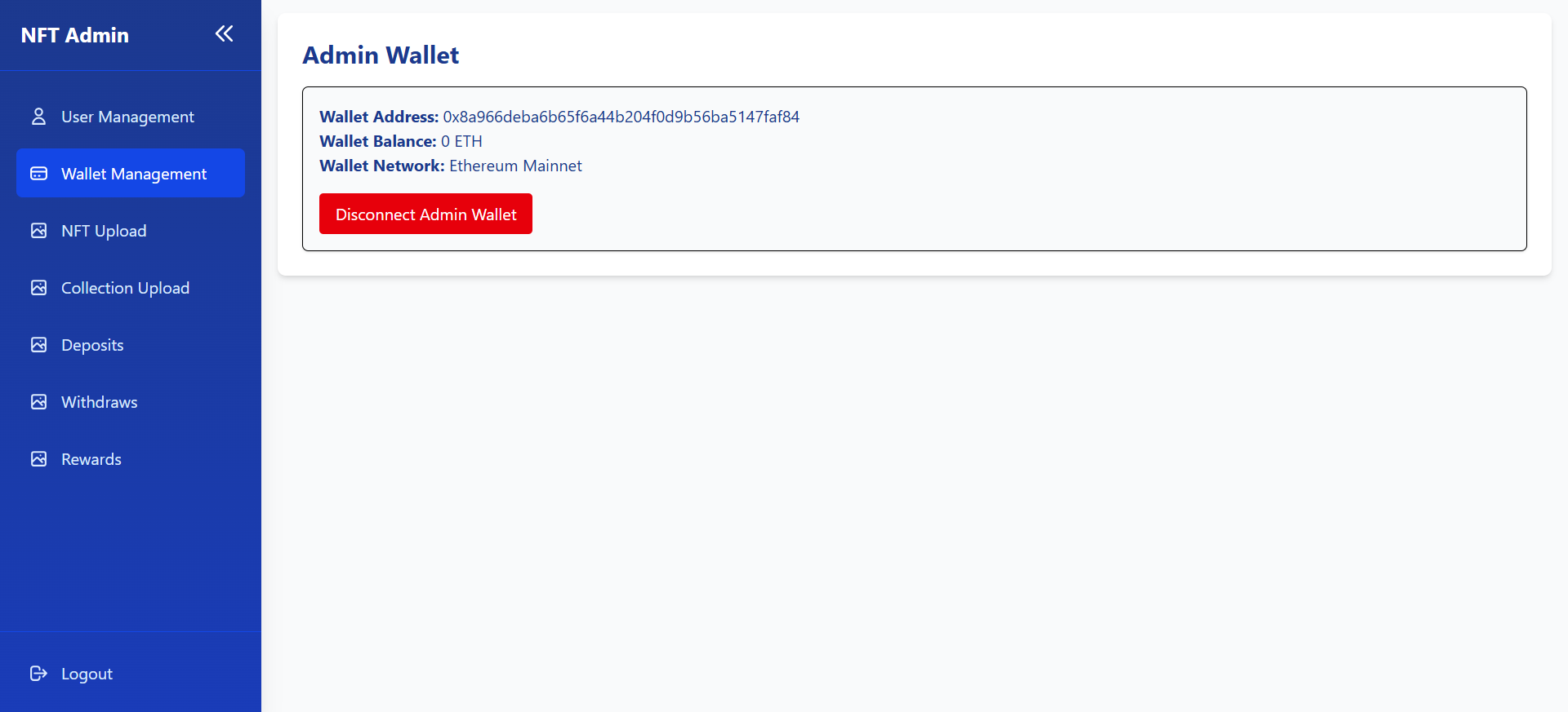 JEONFT admin platform image 2